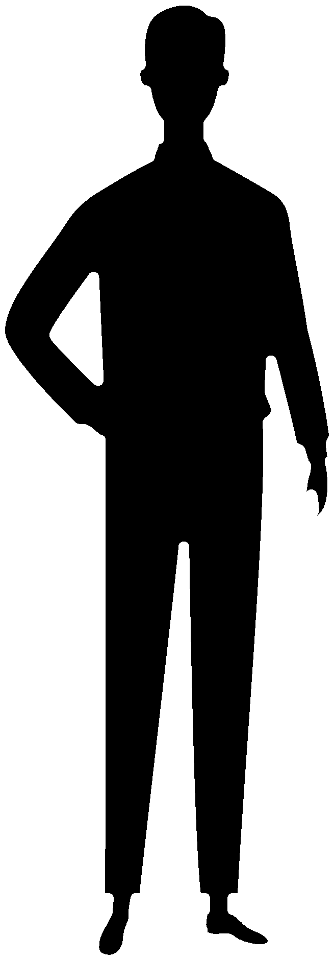 Black outline of a man